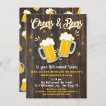 Party Einladung für das Ruhestand von Cheers und B<br><div class="desc">Phantastische Party Einladungen von Cheers and Bers Retirement auf einem rustikalen dunklen Holzputz Hintergrund. Großes Retro-angesagtes Ambiente. Benötigen Sie Hilfe beim Layout,  schicken Sie mir einfach eine E-Mail an tkatz@me.com Toll für jeden Meilenstein Geburtstag,  30.,  40.,  50.,  60.,  70.,  80. oder mehr! Wechsel zu einer von McBooboos gezeichneten Alters-Illustration</div>