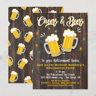 Party Einladung für das Ruhestand von Cheers und B