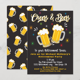 Party Einladung für das Ruhestand von Cheers und B