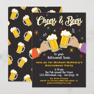 Party Einladung für das Ruhestand von Cheers und B