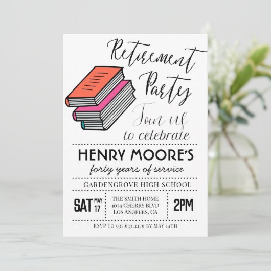 Party Einladung für das Ruhestand von Englischlehr (Stehend Vorderseite)