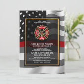 Party Einladung für das Ruhestand von Feuerwehrleu (Stehend Vorderseite)