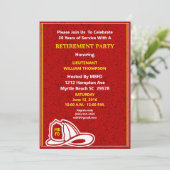 Party Einladung für das Ruhestand von Feuerwehrleu (Stehend Vorderseite)