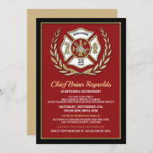 Party Einladung für das Ruhestand von Feuerwehrleu (Vorne/Hinten)