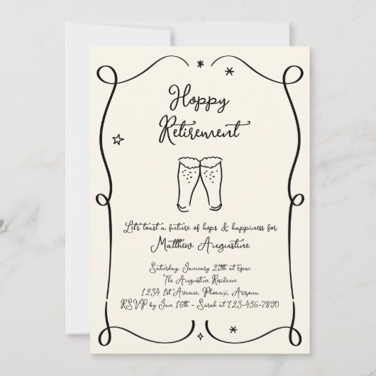 Party Einladung für das Ruhestand von Männern oder (Vorderseite)