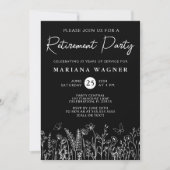 Party Einladung für das Ruhestand von Schwarzen Wi (Vorderseite)