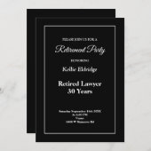Party Einladung für das Schwarze Ruhestand (Vorne/Hinten)