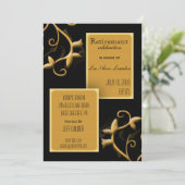 Party Einladung für das Schwarze und das Gold (Stehend Vorderseite)