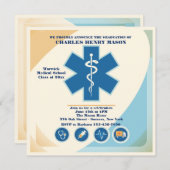 Party Einladung für den Abschluss medizinischer Fa (Vorne/Hinten)