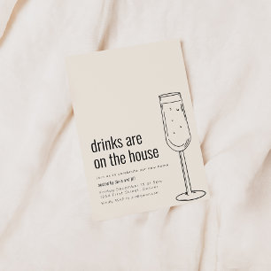 Party Einladung für den Haushalt mit Champagner