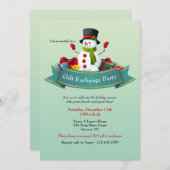 Party Einladung für den Holiday Gift Exchange (Vorne/Hinten)