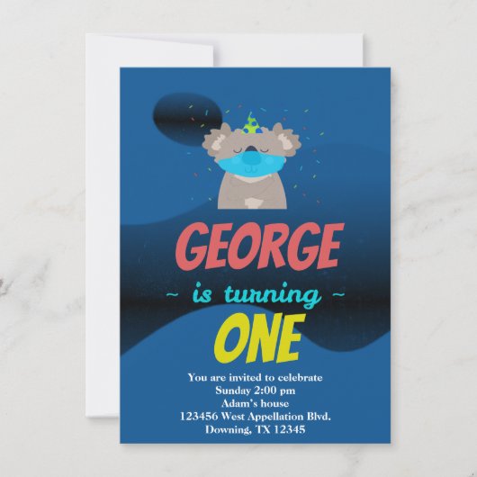 Party Einladung für den Koala-Maske-Cartoon eines (Vorderseite)