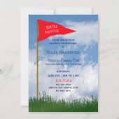 Party Einladung für den Ruhestand, Golfclub/Ball (Rückseite)