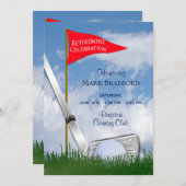 Party Einladung für den Ruhestand, Golfclub/Ball (Vorne/Hinten)