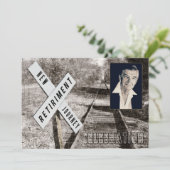 Party Einladung für den Ruhestand - Neue Eisenbahn (Stehend Vorderseite)