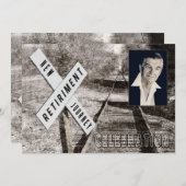 Party Einladung für den Ruhestand - Neue Eisenbahn (Vorne/Hinten)