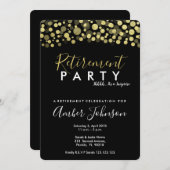 Party Einladung für den Ruhestand, Schwarz und Gol (Vorne/Hinten)