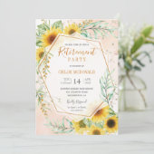 Party Einladung für die Altersversorgung mit Sonne (Stehend Vorderseite)