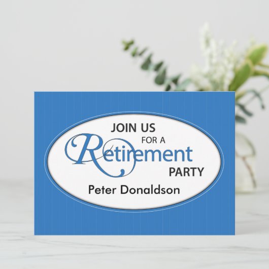 Party Einladung für die Altersvorsorge: Name, Eleg (Stehend Vorderseite)