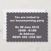 Party Einladung für die Blasenverpackung (Rückseite)