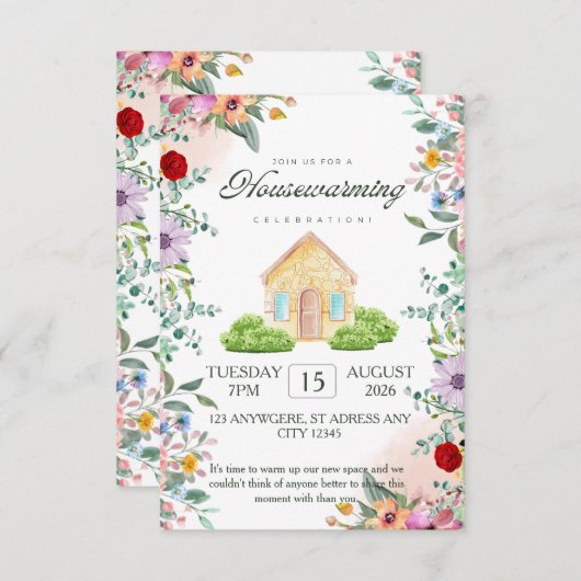 Party Einladung für die Haushaltserwärmung, neue Z (Vorne/Hinten)