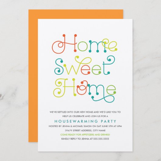 Party Einladung für die häusliche Pflege (Vorne/Hinten)