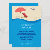 Party Einladung für die Ruhestandsruhe am Strand (Vorne/Hinten)