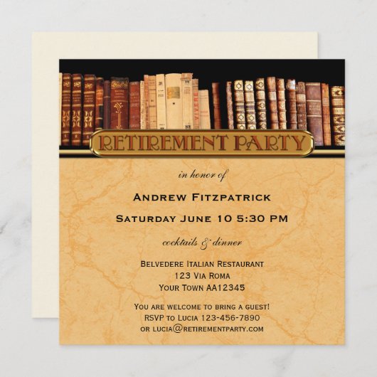 Party Einladung für die Vintage Buchung (Vorne/Hinten)