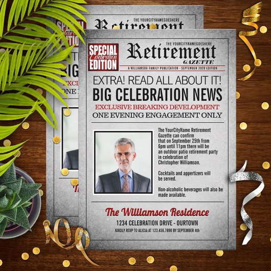 Party Einladung für die Zeitung auf der Titelseite