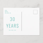 Party Einladung für einfache turquoise Pension Postkarte (Rückseite)