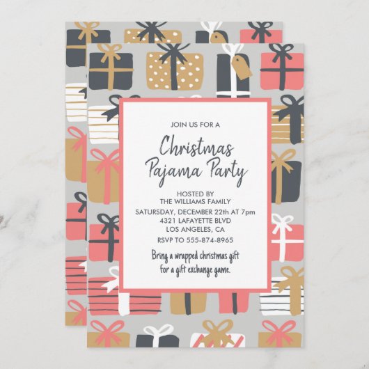 Party Einladung für Erwachsene, Schlummer (Vorne/Hinten)