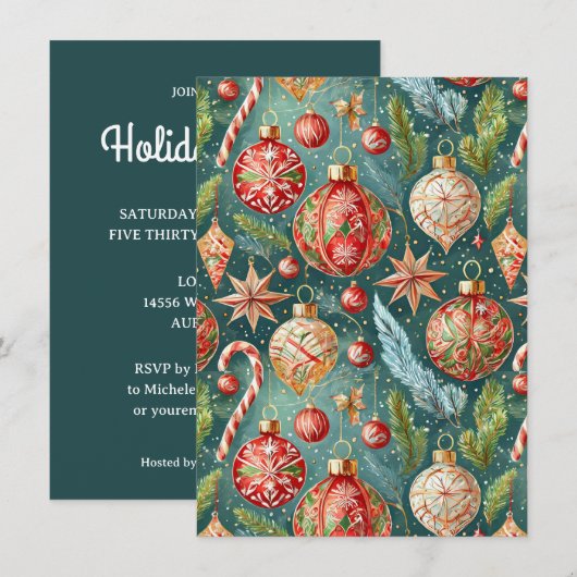 Party Einladung für Feiertage (Vorne/Hinten)