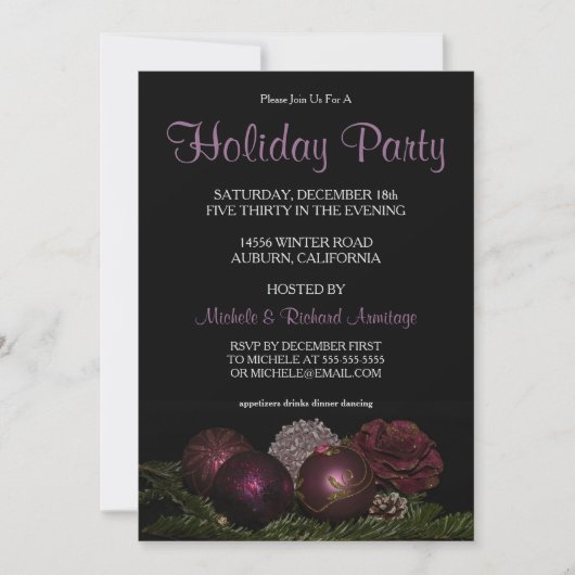 Party Einladung für Feiertage (Vorderseite)