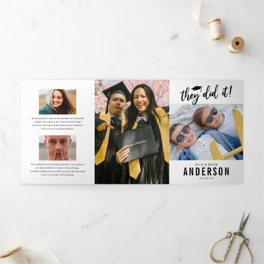 Party Einladung für Foto mit doppeltem Abschluss (Außenbereich)