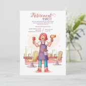 Party Einladung für Friseurruhestand (Stehend Vorderseite)