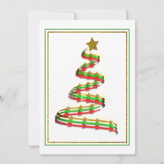 Party Einladung für Gold, Rot und Grün (Rückseite)