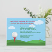 Party Einladung für Golf-Altersversorgung (Stehend Vorderseite)