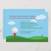 Party Einladung für Golf-Altersversorgung (Vorne/Hinten)