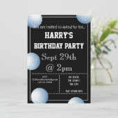 Party Einladung für Golfball (Stehend Vorderseite)