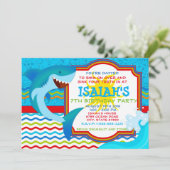 Party Einladung für Haifischflossen - Wasser (Stehend Vorderseite)