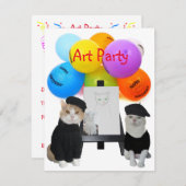 Party Einladung für individuelle Funny Cats (Vorne/Hinten)