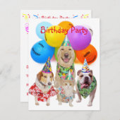 Party Einladung für individuelle Hunde (Vorne/Hinten)