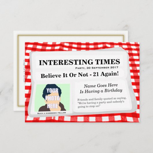 Party Einladung für Journalisten (Vorne/Hinten)