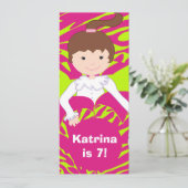 Party Einladung für kalkgrüne und rosafarbene Klem (Stehend Vorderseite)