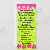 Party Einladung für kalkgrüne und rosafarbene Klem (Rückseite)