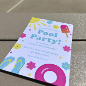 Party Einladung für Kinder in Pastellbecken