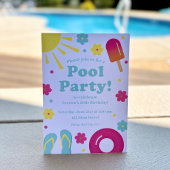 Party Einladung für Kinder in Pastellbecken