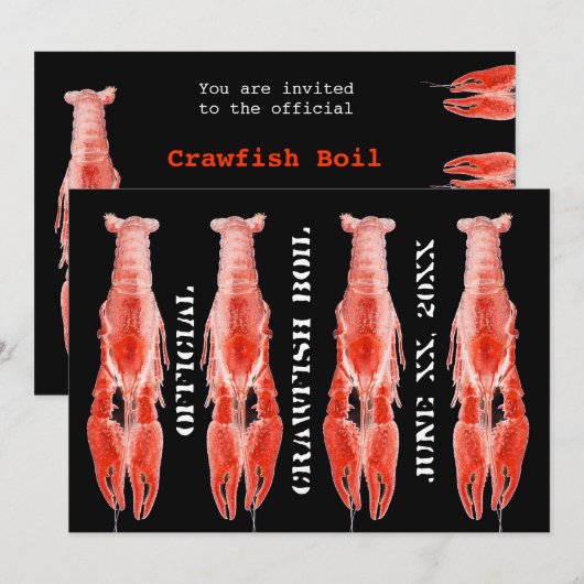 Party Einladung für Langusten (Vorne/Hinten)