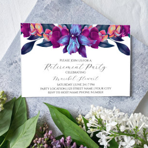 Party Einladung für lila Blumenruhestandszeit