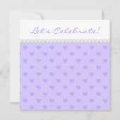 Party Einladung für Lila Herz und Perlen (Rückseite)